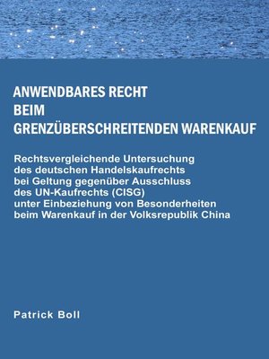 cover image of Anwendbares Recht beim grenzüberschreitenden Warenkauf